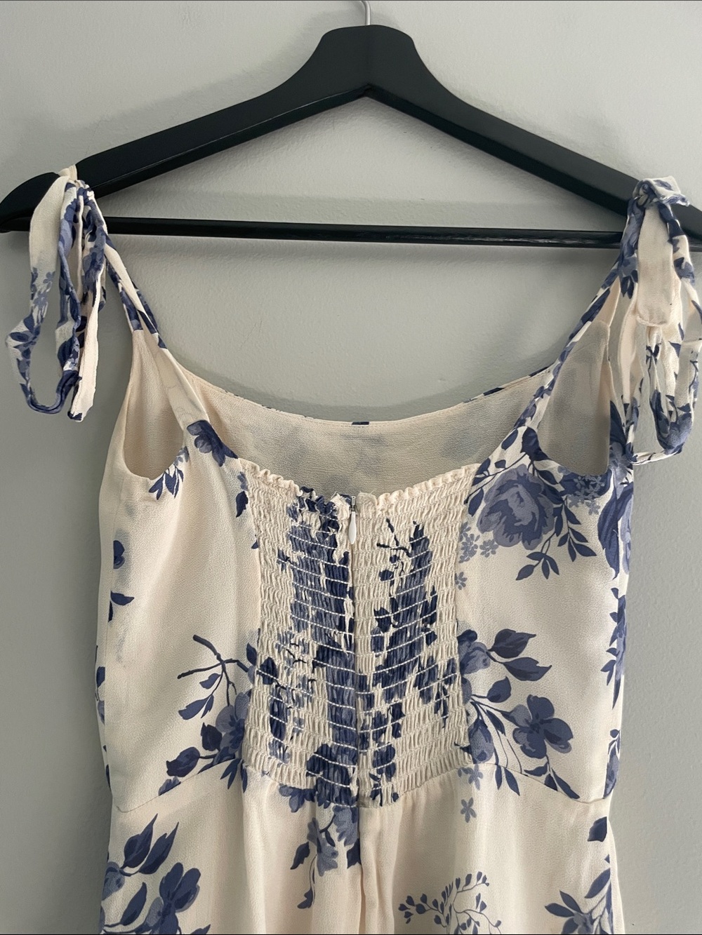 Reformation Mini Dress Viscose Floral Tie Strap Size 2 Summer Bodice - Picture 7 of 11